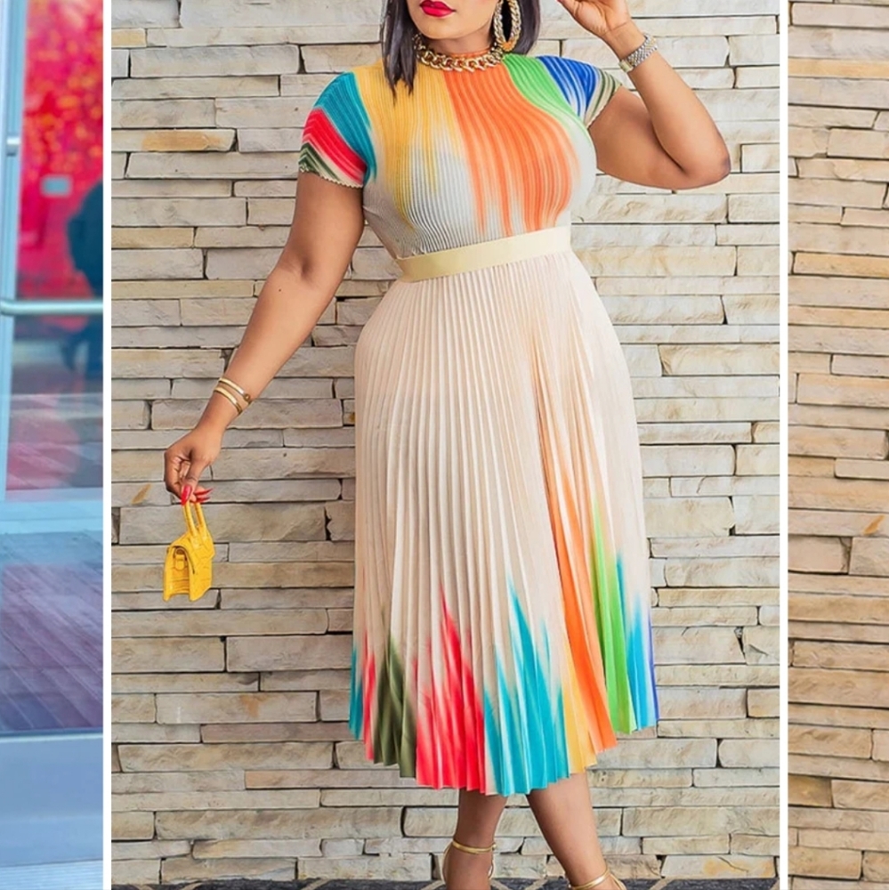 Woman colorful dress size large